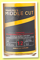 Tormore 12 yo 2010/2023 (61.5%, Dram Fool, Middle Cut, bourbon barrel, cask #801185, 168 bottles) Tormore 12 yo 2010/2023 (61.5%, Dram Fool, Middle Cut, bourbon barrel, cask #801185, 168 bottles)