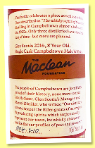 Glen Scotia 8 yo 2016/2024 (59.1%, The Maclean Foundation, first fill bourbon barrel, 210 bottles) Glen Scotia 8 yo 2016/2024 (59.1%, The Maclean Foundation, first fill bourbon barrel, 210 bottles)
