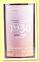 Aurian 1930 (42.5%, OB, selected by Spheric Spirits, bonbonne #D8) Aurian 1930 (42.5%, OB, selected by Spheric Spirits, bonbonne #D8)