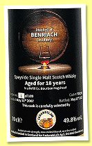 Benriach 18 yo 2007/2025 (49.8%, Fadandel, refill hogshead, cask #700193, 109 bottles) Benriach 18 yo 2007/2025 (49.8%, Fadandel, refill hogshead, cask #700193, 109 bottles)