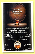 Dailuaine 12 yo 2012/2025 (57.7%, Fadandel, 1st fill oloroso hogshead, cask #300650, 62 bottles) Dailuaine 12 yo 2012/2025 (57.7%, Fadandel, 1st fill oloroso hogshead, cask #300650, 62 bottles)