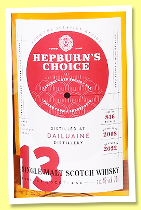 Dailuaine 13 yo 2008/2022 (46%, Hepburn’s Choice, sherry butt) Dailuaine 13 yo 2008/2022 (46%, Hepburn’s Choice, sherry butt)
