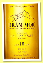 Highland Park 18 yo (57.1%, Dràm Mor, 5th birthday release, refill hogshead, cask #3535, 292 bottles) Highland Park 18 yo (57.1%, Dràm Mor, 5th birthday release, refill hogshead, cask #3535, 292 bottles)