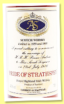 Pride of Strathspey 1959–1960/1986 (40%, Gordon & MacPhail) Pride of Strathspey 1959–1960/1986 (40%, Gordon & MacPhail)