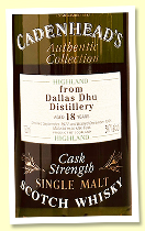 Dallas Dhu 18 yo 1977/1995 (59.7%, Cadenhead 'Authentic Collection' for USA)
Dallas Dhu 18 yo 1977/1995 (59.7%, Cadenhead 'Authentic Collection' for USA)