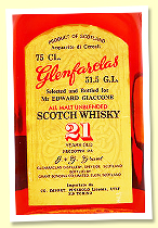 Glenfarclas 21 yo (51.5%, OB, Pinerolo import for Edward Giaccone, bottled 1974)
Glenfarclas 21 yo (51.5%, OB, Pinerolo import for Edward Giaccone, bottled 1974)