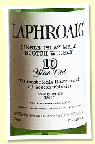 Laphroaig 10 yo (43%, OB, Hiram Walker US import, 75cl, -/+ 1990) Laphroaig 10 yo (43%, OB, Hiram Walker US import, 75cl, -/+ 1990)