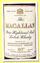 Macallan 1961 (80° UK proof, Campbell Hope & King, Rinaldi Italy, sherry wood, 75 cl, +/-1976) Macallan 1961 (80° UK proof, Campbell Hope & King, Rinaldi Italy, sherry wood, 75 cl, +/-1976)