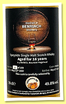 Benriach 18 yo 2007/2025 (49.8%, Fadandel, refill bourbon hogshead, cask #700193, 109 bottles) Benriach 18 yo 2007/2025 (49.8%, Fadandel, refill bourbon hogshead, cask #700193, 109 bottles)
