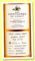 Galion 2025/2026 ‘Grand Arôme’ (63%, Landier & Vingtier, Les Fontaines du Chai 27, Martinique, cask #15) Galion 2025/2026 ‘Grand Arôme’ (63%, Landier & Vingtier, Les Fontaines du Chai 27, Martinique, cask #15)