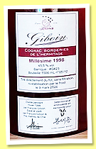 Giboin 1998/2026 (45.5%, OB for Korea Brandy Society, Borderies, barrique, cask #G423) Giboin 1998/2026 (45.5%, OB for Korea Brandy Society, Borderies, barrique, cask #G423)
