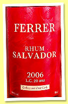 Salvador 20 yo 2006/2026 ‘L.C.’ (59%, Ferrer, One Cask, El Salvador) Salvador 20 yo 2006/2026 ‘L.C.’ (59%, Ferrer, One Cask, El Salvador)