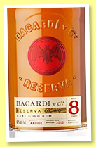 Bacardi 8 yo 'Reserva Ocho' (40%, OB, Puerto Rico, +/-2022) Bacardi 8 yo 'Reserva Ocho' (40%, OB, Puerto Rico, +/-2022)