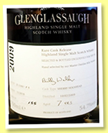 Glenglassaugh 7 yo 2009/2016 (54.7%, OB, Sherry hogshead, Rare Cask Release, cask #R1160, 155 bottles) Glenglassaugh 7 yo 2009/2016 (54.7%, OB, Sherry hogshead, Rare Cask Release, cask #R1160, 155 bottles)