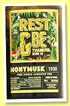 Monymusk 24 yo 1998/2022 'MMW' (55.3%, Rest & Be Thankful, American oak barrel, 125 bottles) Monymusk 24 yo 1998/2022 'MMW' (55.3%, Rest & Be Thankful, American oak barrel, 125 bottles)