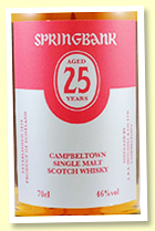 Springbank 25 yo (46%, OB, 2022, 40% bourbon 60% sherry, 1300 bottles) Springbank 25 yo (46%, OB, 2022, 40% bourbon 60% sherry, 1300 bottles)