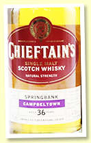 Springbank 36 yo 1969/2005 (57.3%, Chieftain's, cask #793, refill fino sherry, 540 bottles) Springbank 36 yo 1969/2005 (57.3%, Chieftain's, cask #793, refill fino sherry, 540 bottles)