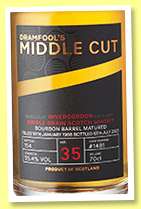Invergordon 35 yo 1988/2023 (55.4%, Dramfool's Middle Cut, bourbon barrel, cask #1481, 154 bottles) Invergordon 35 yo 1988/2023 (55.4%, Dramfool's Middle Cut, bourbon barrel, cask #1481, 154 bottles)