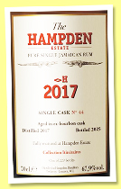 Hampden 8 yo 2017/2025 '<>H' (67.9%, OB, Jamaica, bourbon barrel, cask 44, 229 bottles) Hampden 8 yo 2017/2025 '<>H' (67.9%, OB, Jamaica, bourbon barrel, cask 44, 229 bottles)