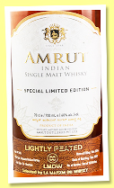 Amrut ‘Lightly Peated’ (60%, OB, India, for LMDW Singapore, 15th Anniversary, ex-bourbon, +/-2022) Amrut ‘Lightly Peated’ (60%, OB, India, for LMDW Singapore, 15th Anniversary, ex-bourbon, +/-2022)