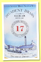 Balblair 17 yo 2008/2025 (56.2%, Decadent Drams, 1st fill bourbon barrel, 172 bottles) Balblair 17 yo 2008/2025 (56.2%, Decadent Drams, 1st fill bourbon barrel, 172 bottles)