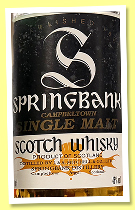 Springbank 15 yo (46%, OB, black label, early 1990s) Springbank 15 yo (46%, OB, black label, early 1990s)