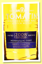 Tomatin 12 yo 2008/2021 (46%, OB, French Collection, 3-year Monbazillac cask finish) Tomatin 12 yo 2008/2021 (46%, OB, French Collection, 3-year Monbazillac cask finish)