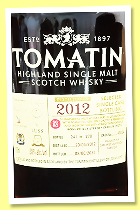 Tomatin 13 yo 2012/2025 (58%, OB, for Singapore 60th Anniversary, matured in cabernet sauvignon barrique, cask #43854, 278 bottles) Tomatin 13 yo 2012/2025 (58%, OB, for Singapore 60th Anniversary, matured in cabernet sauvignon barrique, cask #43854, 278 bottles)