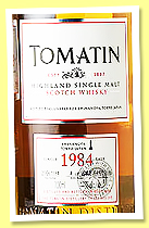 Tomatin 1984/2016 (44%, OB for Shinanoya Tokyo, cask #36504, 682 bottles) Tomatin 1984/2016 (44%, OB for Shinanoya Tokyo, cask #36504, 682 bottles)