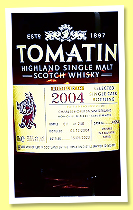 Tomatin 2004/2023 (55.8%, OB, for Charles Hoffer, Switzerland, bourbon barrel, cask #40258, 248 bottles) Tomatin 2004/2023 (55.8%, OB, for Charles Hoffer, Switzerland, bourbon barrel, cask #40258, 248 bottles)
