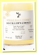 Vê Dê Di ‘Distiller’s Choice’ (43%, OB, Viet Nam, single malt, sherry, bourbon & new American oak) Vê Dê Di ‘Distiller’s Choice’ (43%, OB, Viet Nam, single malt, sherry, bourbon & new American oak)