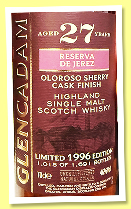 Glencadam 27 yo 1996/2024 ‘Reserva de Jerez’ (46%, OB, 1,691 bottles) Glencadam 27 yo 1996/2024 ‘Reserva de Jerez’ (46%, OB, 1,691 bottles)