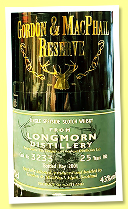 Longmorn 25 yo (43%, Gordon & MacPhail Reserve, sherry, cask #3233, 2001) Longmorn 25 yo (43%, Gordon & MacPhail Reserve, sherry, cask #3233, 2001)