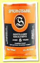 Springbank 8 yo 2018/2026 (58.1%, OB, Distillery Exclusive, oloroso sherry cask, 1,200 bottles) Springbank 8 yo 2018/2026 (58.1%, OB, Distillery Exclusive, oloroso sherry cask, 1,200 bottles)